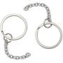 Airssory 10 Pcs 304 Stainless Steel Key Chain Split Keychain Parts Metal Key Ring Hardware Connector with Chain - 25mm in Diameter