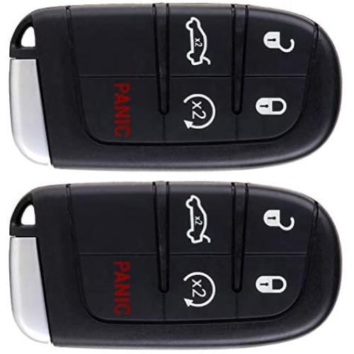 ANGLEWIDE Car Key Fob Keyless Entry Remote Replacement for 11-16 Dodge Charger for J eep Grand Cherokee (FCC M3N40821302) 5 Buttons Black 2pad