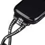 JSGJMY Bling Bands Compatible with Apple Watch Band 38mm 40mm 42mm 44mm Series 5/4/3/2/1 Women Diamond Rhinestone X-Link Metal Jewelry Bracelet(Black, 38mm/40mm)