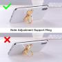 pzoz Metal Cell Phone Finger Ring Stability Holder Back Stand Collapsible Hand Grip Knob Loop Universal Car Mount Hook Kickstand 360 for iPhone Samsung Galaxy Mobile Cute Accessories (Gold)
