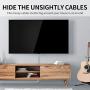 Cord Cover, Delamu 157in Cable Concealer Cable Cover Channel, PVC Cord Hider on Wall, Paintable Cable Raceway, Cuttable Wire Covers for Cords, Cable Hider to Hide Wall Mounted TV, CC01-Grey
