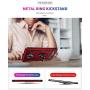 Rebex Compatible with Moto Z4 Case,Moto Z4 Play Case,Moto z4 Force Case Cover, Tough Heavy Protective 360 Metal Rotating Ring Kickstand Holder Grip Magnetic Metal Armor Heavy Duty Shockproof (Red)