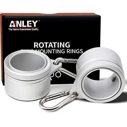 Anley 1.25'' Aluminum Flagpole Mounting Rings Set - Anti Wrap 360° Rotatable Ring with Carabiners - Ideal for 1-1/4 Inch Diameter Flag Pole & Flag with 2 Grommets(Silver, Pack of 2) Anley 1.25'' Aluminum Flagpole Mounting Rings Set - Anti Wrap 360° Rotatable Ring with Carabiners - Ideal for 1-1/4 Inch Diameter Flag Pole & Flag with 2 Grommets(Silver, Pack of 2)