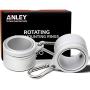 Anley 1.25'' Aluminum Flagpole Mounting Rings Set - Anti Wrap 360° Rotatable Ring with Carabiners - Ideal for 1-1/4 Inch Diameter Flag Pole & Flag with 2 Grommets(Silver, Pack of 2)