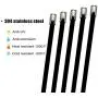 90pcs 11.8 Inch Stainless Steel Multi-Purpose Metal Cable Zip Ties Heavy Duty, Black Plastic Coated 90pcs 11.8 Inch Stainless Steel Multi-Purpose Metal Cable Zip Ties Heavy Duty, Black Plastic Coated