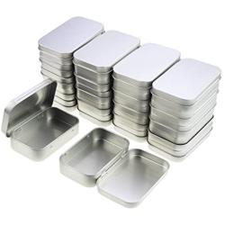 LJY 22 Pieces Rectangular Metal Empty Hinged Tins Containers Basic Necessities Home Storage Organizer Mini Box Set (3.75 x 2.45 x 0.8 inch)