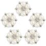 FEIYI 24 Pieces 26 mm Flatback Pearl Rhinestone DIY Embellishments for Wedding Decoration, Flower Center, Gift Card Decor (Silver)