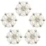 FEIYI 24 Pieces 26 mm Flatback Pearl Rhinestone DIY Embellishments for Wedding Decoration, Flower Center, Gift Card Decor (Silver)