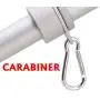 HOOPLE Aluminum Alloy Flagpole Mounting Rings Set for 1 inch Pole Hooks Replacement, Well Packed, 360 Degree Rotating Tangle Free with Carabiners, Spinning Flag Pole Clips Kit (Silver Pack of 2)