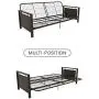 DHP Henley Metal Arm Futon Frame, Industrial Loft Design, Converts to Sleeper, Black Sturdy Metal
