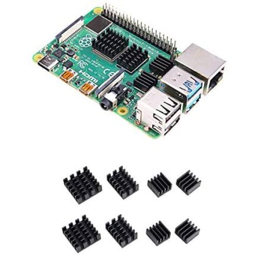 Enokay Raspberry Pi 4 Model B 4B Heat Sink Heatsink Heatsinks Set(Set of 2)(Black)