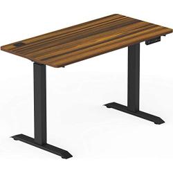 SHW Electric Height Adjustable Computer Desk, 48 x 24 Inches, Walnut