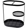 Black Metal Umbrella Stand Rack, Assembled Umbrella Storage Holder, Bucket Shelf Freestanding Entryway Base Drip Tray Long & Short Folding Umbrella For Home Office