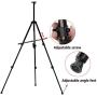 T-SIGN 66 Inches Reinforced Artist Easel Stand, Extra Thick Aluminum Metal Tripod Display Easel 21 to 66 Inches Adjustable Height with Portable Bag for Floor/Table-Top Drawing and Displaying, 2 Pack