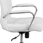 Flash Furniture Mid-Back White LeatherSoft Executive Swivel Office Chair with Chrome Base and Arms