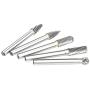 5 Pcs Carbide Rotary Burr Set with 6 mm(1/4 Inch) Shank and 8mm Head, Acrux7 Tungsten Carbide Double Cut Rotary Burr 1/4 Inch Shank Die Grinder Bits for DIY Woodworking, Metal Carving, Engraving, Dril