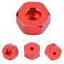 Dilwe RC Car Hex Hub Adapter, 4 Pcs Aluminium Alloy 6mm to 12mm Wheel Hex Hub Adapter for WPL 1634 RC Truck RC Spare Part Accessory (Red)