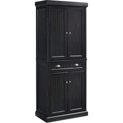 Crosley Furniture Seaside Kitchen Pantry Cabinet - Distressed Black