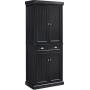 Crosley Furniture Seaside Kitchen Pantry Cabinet - Distressed Black