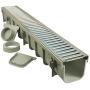 NDS 864GMTL 5-Inch Pro Channel Drain Kit with Metal Grate, 5 in, Gray