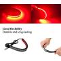 Ultra-thin Soft Super Bright Motorcycle Tail Light Bar 48LED 2835 3014SMD- DC 12V Universal Flexible - LED Brake Assist Light (Red + Amber)