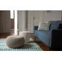 Keter Urban Knit Pouf Ottoman Set of 2 with Storage Table for Patio and Room Décor-Perfect for Balcony, Deck, and Outdoor Seating, Cream & Taupe