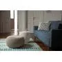 Keter Urban Knit Pouf Ottoman Set of 2 with Storage Table for Patio and Room Décor-Perfect for Balcony, Deck, and Outdoor Seating, Cream & Taupe