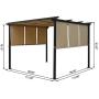 Christopher Knight Home 304382 Dione Outdoor Steel Framed 10 Gazebo, Beige/Brown