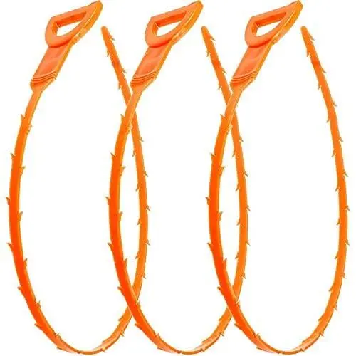 Vastar 3 Pack 19.6 Inch Drain Snake Hair Drain Clog Remover Cleaning Tool