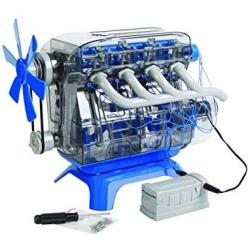 MindBlown DIY Model Engine Kit - Mechanic Four Cycle Internal Combustion Assembly Construction, Comes W/Valves, Cylinders, Hardware & Much More