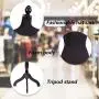 FDW Manikin 60”-67”Height Adjustable Female Dress Model Display Torso Body Tripod Stand Clothing Forms, Black FDW Manikin 60”-67”Height Adjustable Female Dress Model Display Torso Body Tripod Stand Clothing Forms, Black