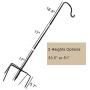 MIYA Shepherds Hook - 51 Inch Solid Bird Feeder Pole - Heavy Duty 2/5 Inch Thick 5 Prong Metal Hanger Hook for Hanging Plants, Wreaths, Lanterns, Baskets, String Lights, Other Decorations(4 Pack)