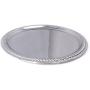 Maro Megastore (Pack of 4) 14-Inch Traditional Round Floral Pattern Engraved Catering Chrome Plated Serving Tray Mirror Plate Silver Metal Platter Tableware Wedding Birthday (Extra Large) T139-14-4pk