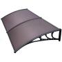 VIVOHOME Polycarbonate Window Door Awning Canopy Brown with Black Bracket 40 Inch x 80 Inch