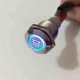 ESUPPORT 12V Car Vehicle Blue LED Light Interior Push Button Metal Toggle Switch Socket Plug 19mm