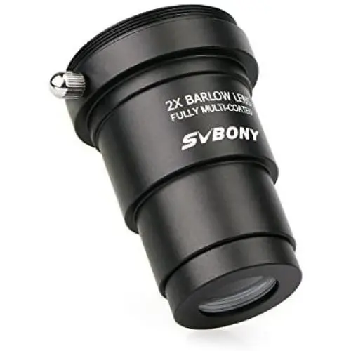 SVBONY Barlow Lens 2X 1.25 inch Metal Fully Blackened with M42x0.75 Thread Camera Connect Interface for Telescope Filters for Astrophotography SVBONY Barlow Lens 2X 1.25 inch Metal Fully Blackened with M42x0.75 Thread Camera Connect Interface for Telescope Filters for Astrophotography
