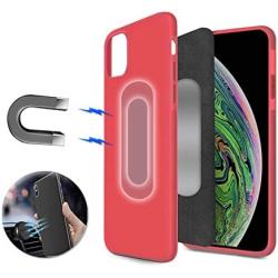 Magnetic Case for iPhone 11 Pro,[Support Magnetic Car Mount][Invisible Built-in Metal Plate] Magnet Case Ultra Thin Soft TPU Shockproof Anti-Scratch Protector Cover for iPhone 11 Pro, Red