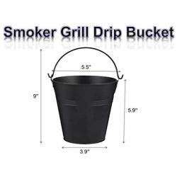 BIG PART Black Grease Drip Bucket with12-Pack Disposable Foil Liner Kit Replacement Parts for Oklahoma Joes, Also Fits Most Wood Pellet Grill & Offset Smokers