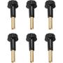 ECUDIS Pack of 6 On/Off Replacement Light Lamp Turn Switch Knobs with 1/2'' Extensions, Black