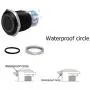 19mm Latching Push Button Switches SPDT ON/Off Waterproof Black Metal 12V Ring LED with Wire Plug (Blue) 19mm Latching Push Button Switches SPDT ON/Off Waterproof Black Metal 12V Ring LED with Wire Plug (Blue)