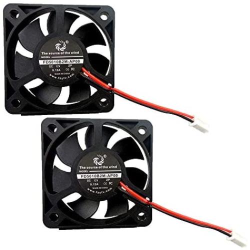 FZVAN Fan 5010 50mm 12V 2Packs 50X50X10mm DC Radiator Axia Fan High Speec for CPU Heatsink 3D Printer