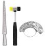 LUCWI Ring Sizer Measuring Tool Set Including Ring Mandrel Metal Ring Sizer Guage Kit Rubber Jewelers Mallet Hammer, Ring Measurement Stick Steel Finger Sizing Measuring Tools Jewelry Making Kit