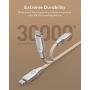 Xcentz iPhone Charger 3ft, MFi Certified Lightning Cable iPhone Charger Cable Metal Connector, Durable Braided Nylon High-Speed Charging Cord for iPhone 11/X/XS Max/XR/8 Plus/7/6/5, iPad, Gold