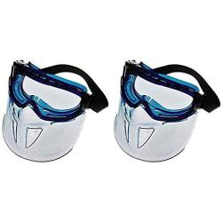 Jackson Safety V90 Shield Clear Anti Fog Lens Protection Goggle with Blue Frame (Pack of 2)