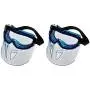 Jackson Safety V90 Shield Clear Anti Fog Lens Protection Goggle with Blue Frame (Pack of 2)