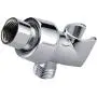 All Metal Shower Head Holder for Hand Held Showerheads, Polished Chrome | Adjustable Shower Arm Mount with Universal Wall Hook Bracket and Brass Pivot Ball