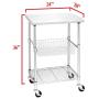 Seville Classics Stainless-Steel Professional Kitchen Work Table Cart Utility NSF-Certified Storage, 24'' W x 20'' D x 36'' H, Chrome