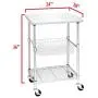Seville Classics Stainless-Steel Professional Kitchen Work Table Cart Utility NSF-Certified Storage, 24'' W x 20'' D x 36'' H, Chrome Seville Classics Stainless-Steel Professional Kitchen Work Table Cart Utility NSF-Certified Storage, 24'' W x 20'' D x 36'' H, Chrome