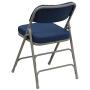 Flash Furniture HERCULES Series Premium Curved Triple Braced & Double Hinged Navy Fabric Metal Folding Chair