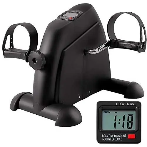 GOREDI Pedal Exerciser Stationary Under Desk Mini Exercise Bike - Peddler Exerciser with LCD Display, Foot Pedal Exerciser for Seniors,Arm/Leg Exercise (Black)